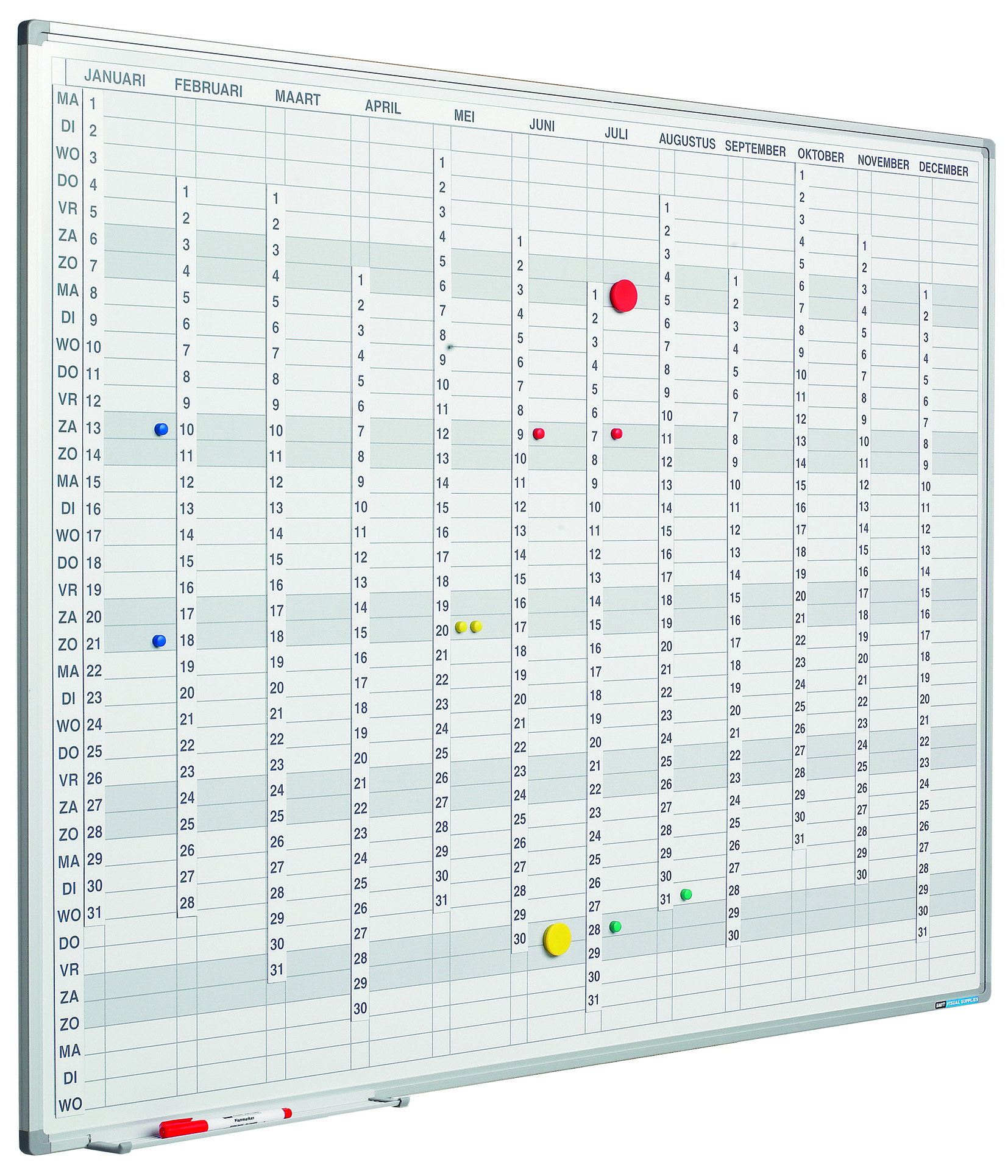 Planbord-jaarplanner-Verticaal-jaar-NL-60x90-cm